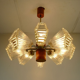 1960s temde 8-light pendant lamp sputnik chandelier teak glass metal