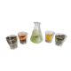 Ensemble de 4 verres granités de couleur avec sa carafe