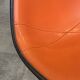 Eames Herman Miller DSR Eiffel chair in orange greige fibreglass and skai.