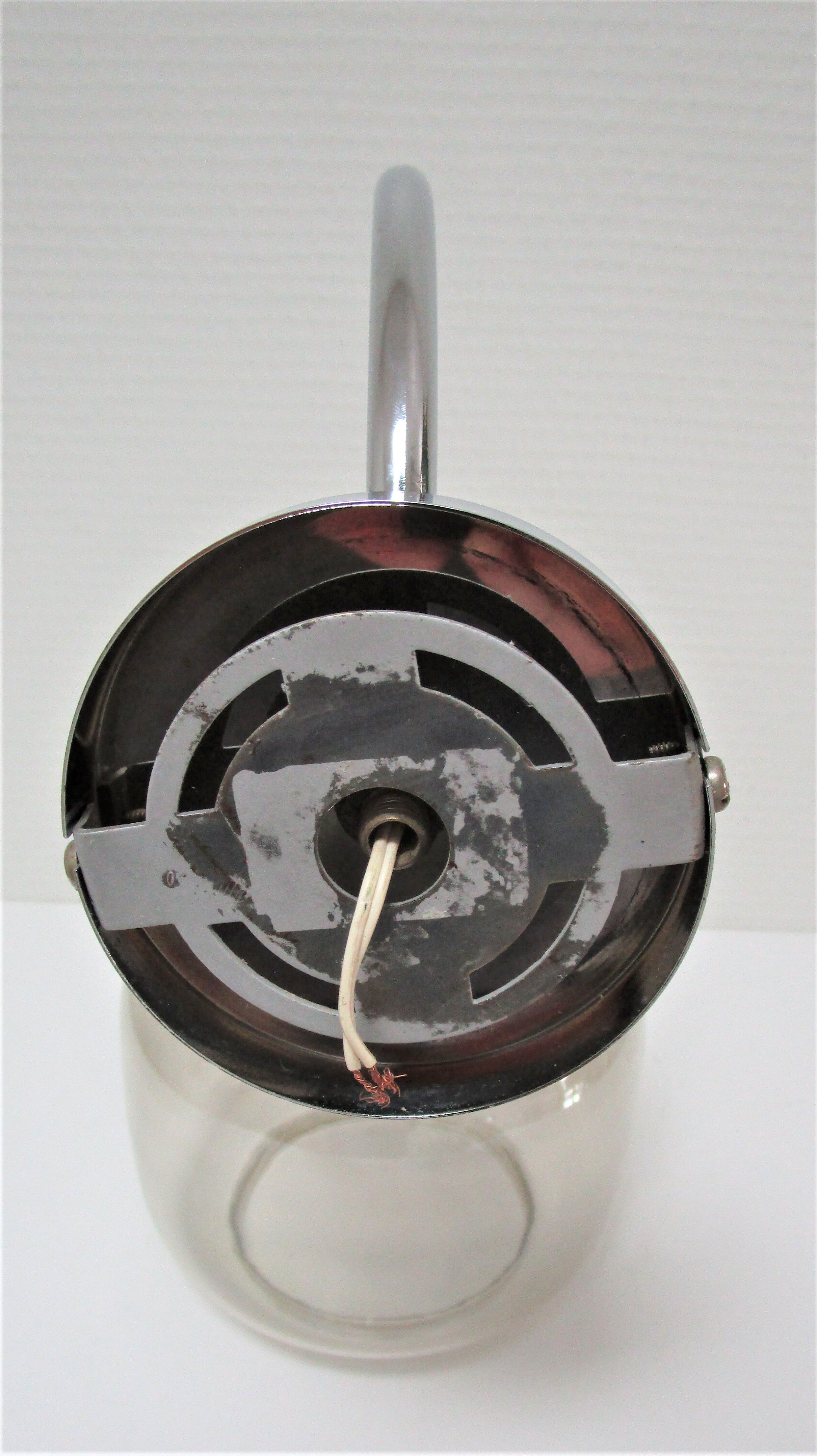 Sconce chrome and smoked glass vintage design 70s