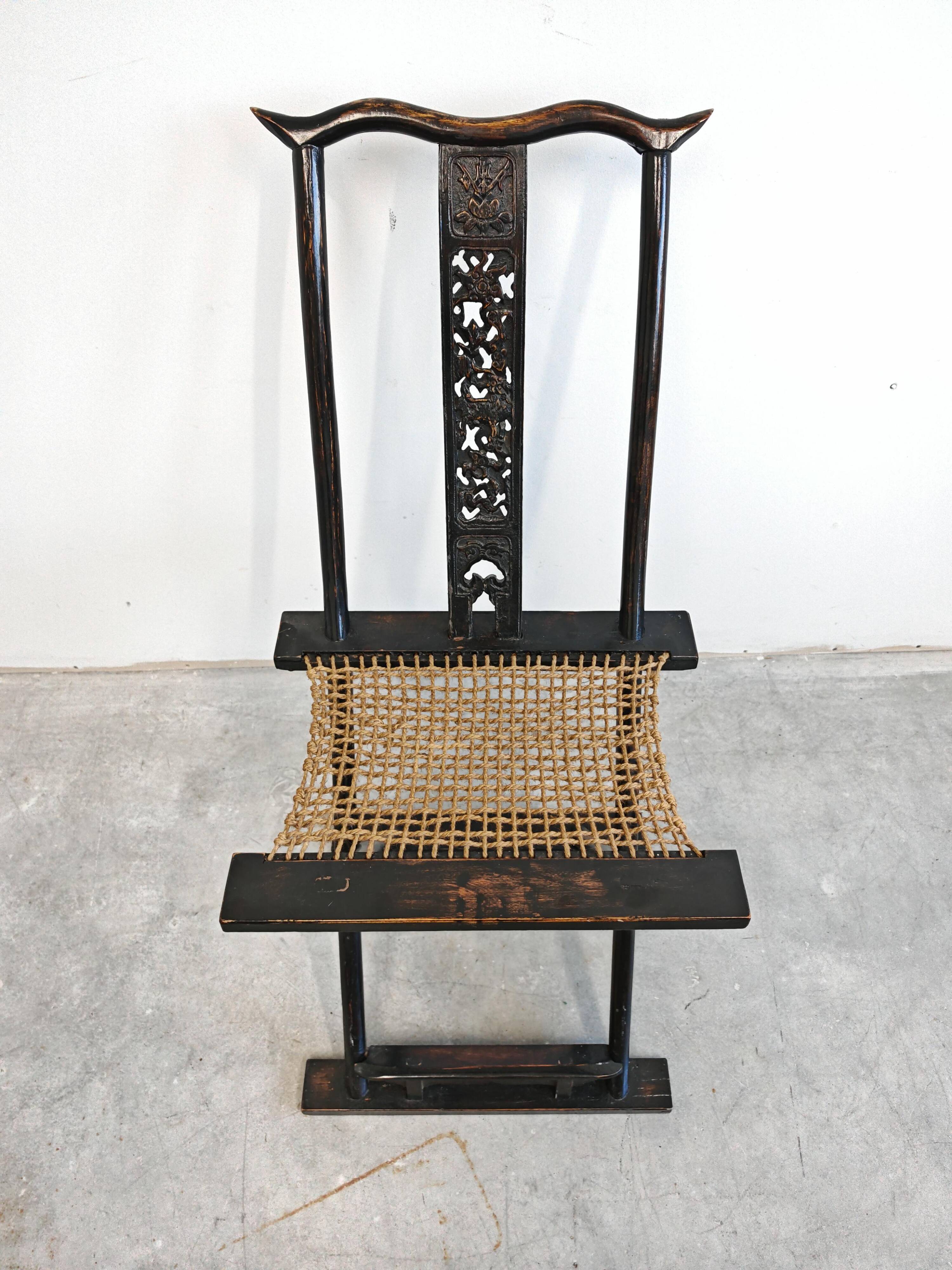 Pair of antique folding chairs Mare, China, circa 1880