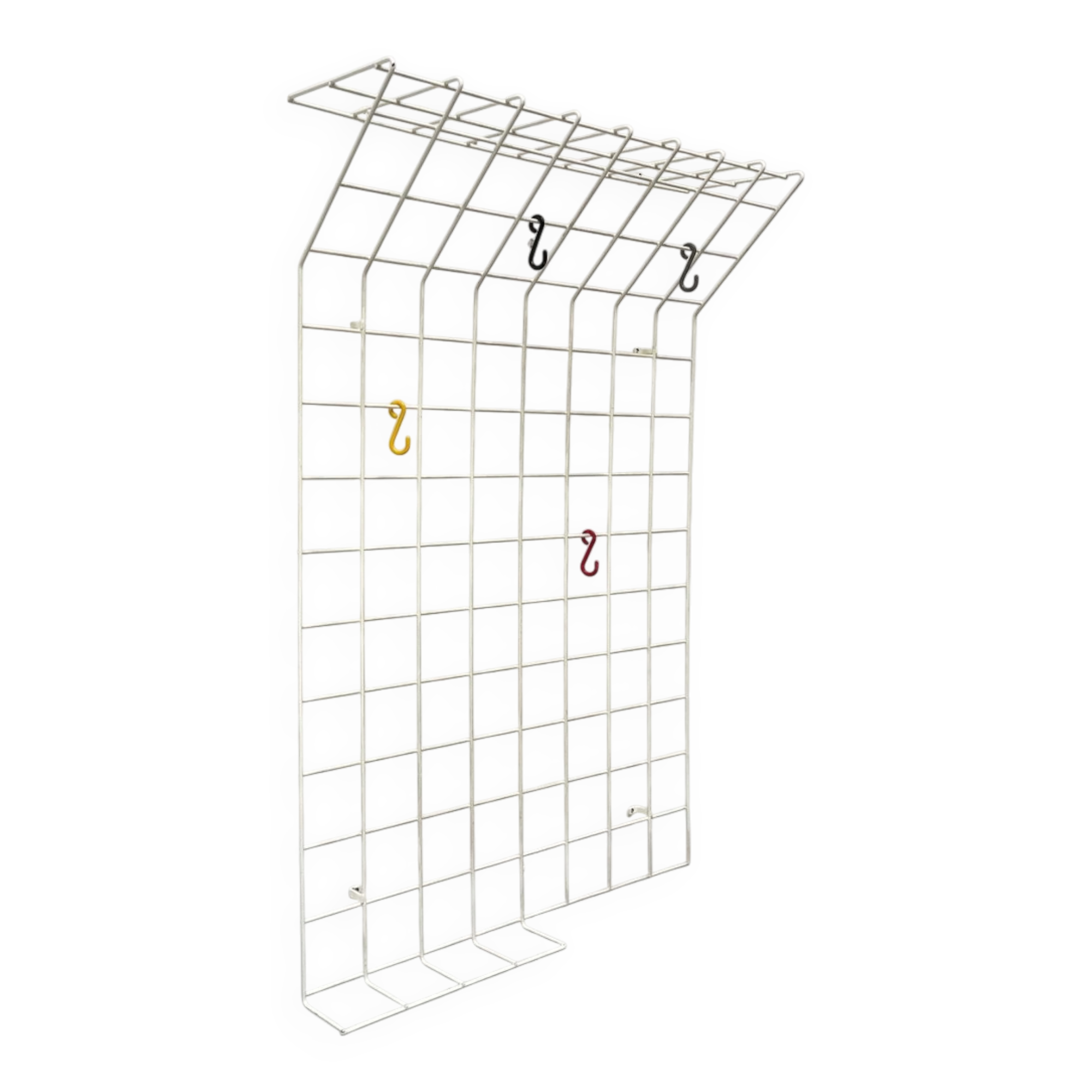 Minimalist white wire coat rack from mid-century Germany, 1960s.