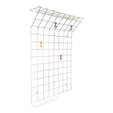 Minimalist white wire coat rack from mid-century Germany, 1960s.