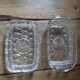 Moulded glass butter dish star decoration