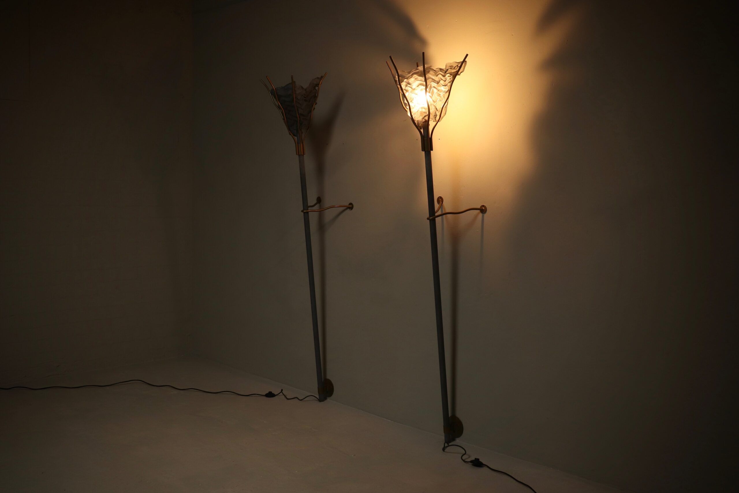 Pair of Torche wall lamps by Rob Eckhardt for Eckhardt and Leeuwenstein, 1980s