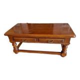Solid wood coffee table with 2 through drawers