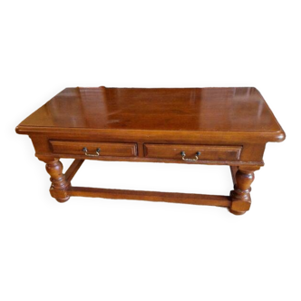 Solid wood coffee table with 2 through drawers