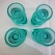 Turquoise glass egg cups