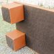 Cognac leather coffee table, vintage 1980s.