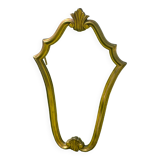 Vintage mirror gilded wood and stucco, Louis XV style shell H 68 cm