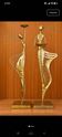 Pair of Elegant Golden Metal Candle Holder Statues – Ethnic Style