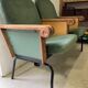 Forest green cinema double seat in oak and metal - 2 places, 1970s vintage design