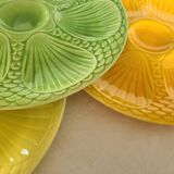 Digoin Sarreguemines oyster plates in slip