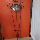Porte manteau et porte parapluie fer forgé et miroir