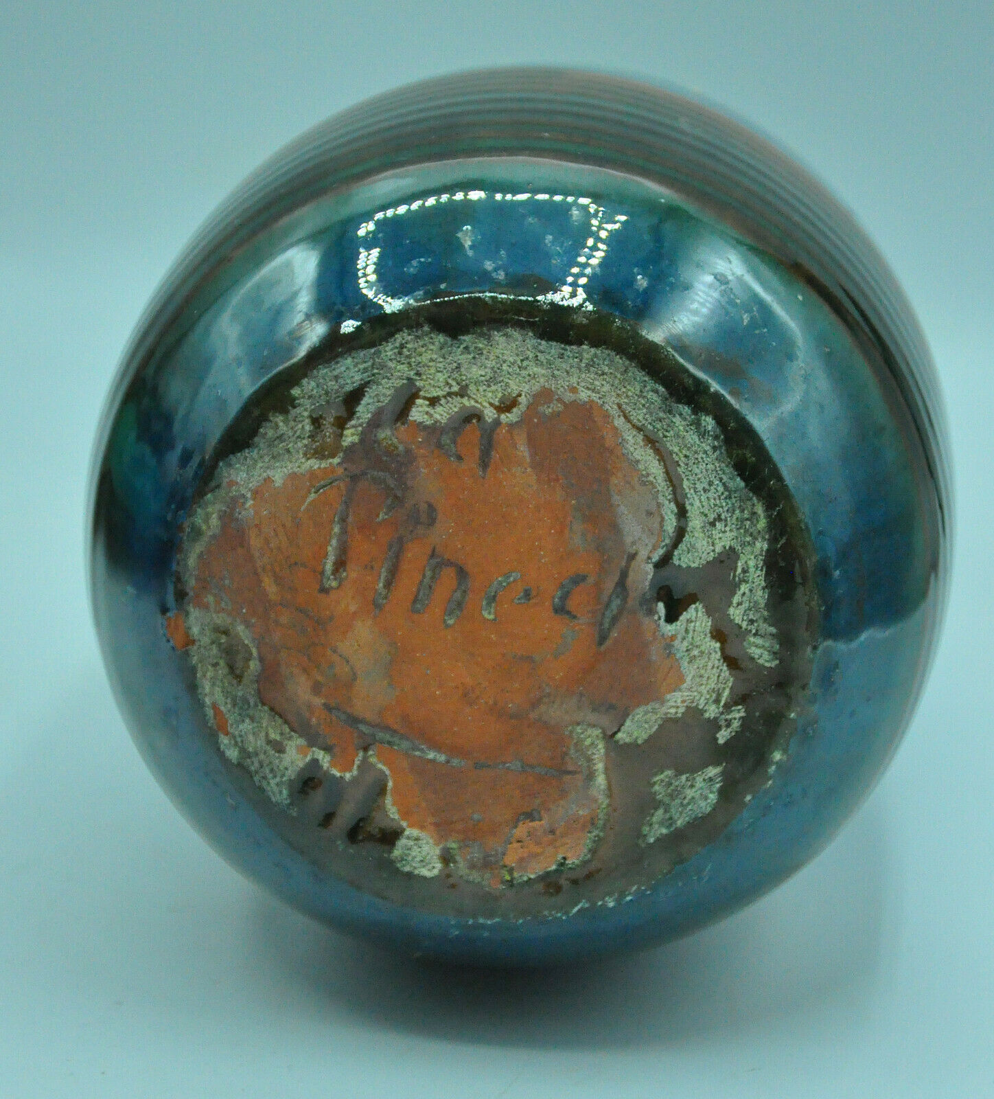 Signed terracotta vase to be identified