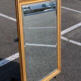 Gold beveled rectangular mirror 126x80cm