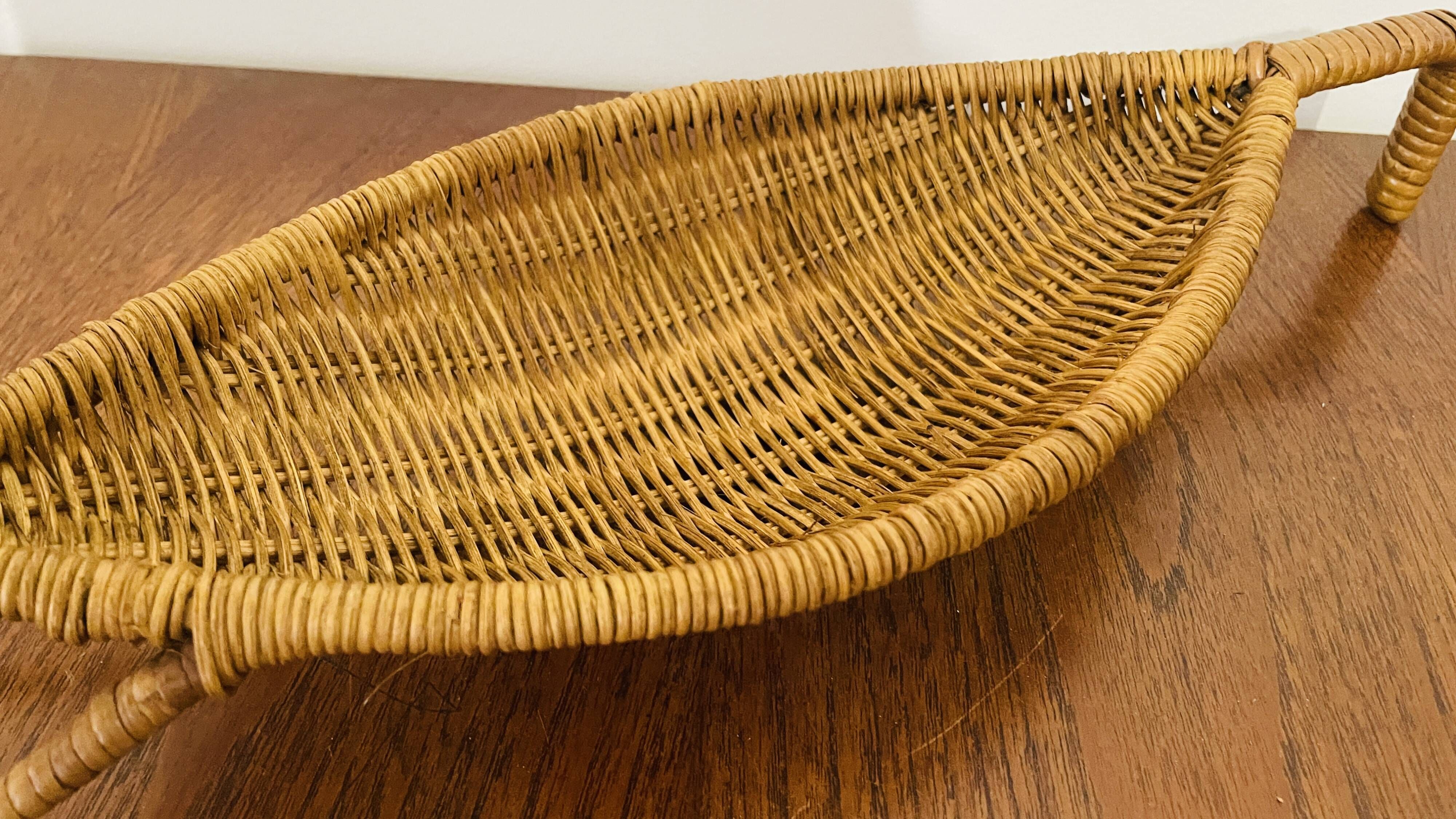 Vintage Danish-style wicker basket