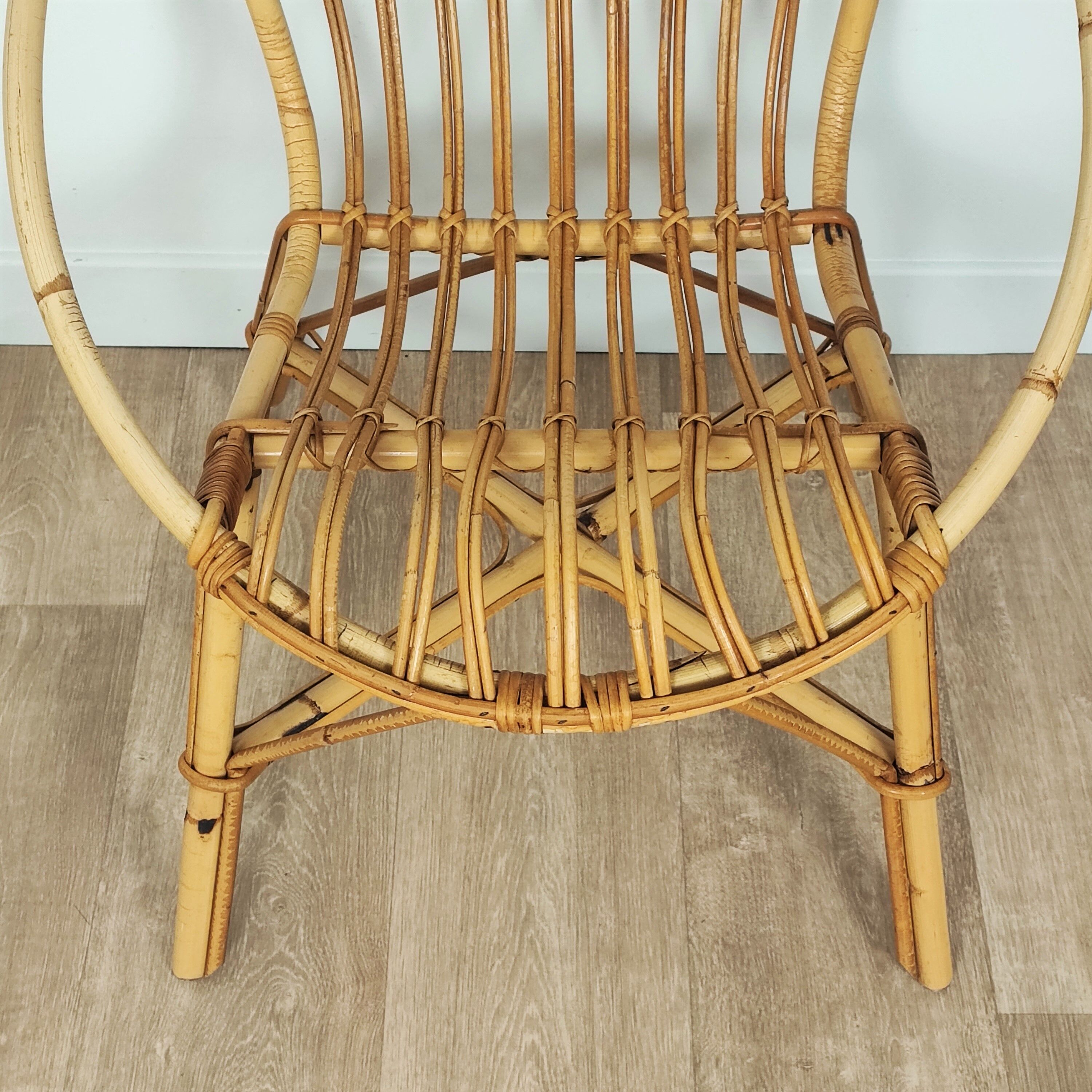 Rattan armchair 60s