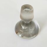 Frosted pale pink glass carafe 29 cm