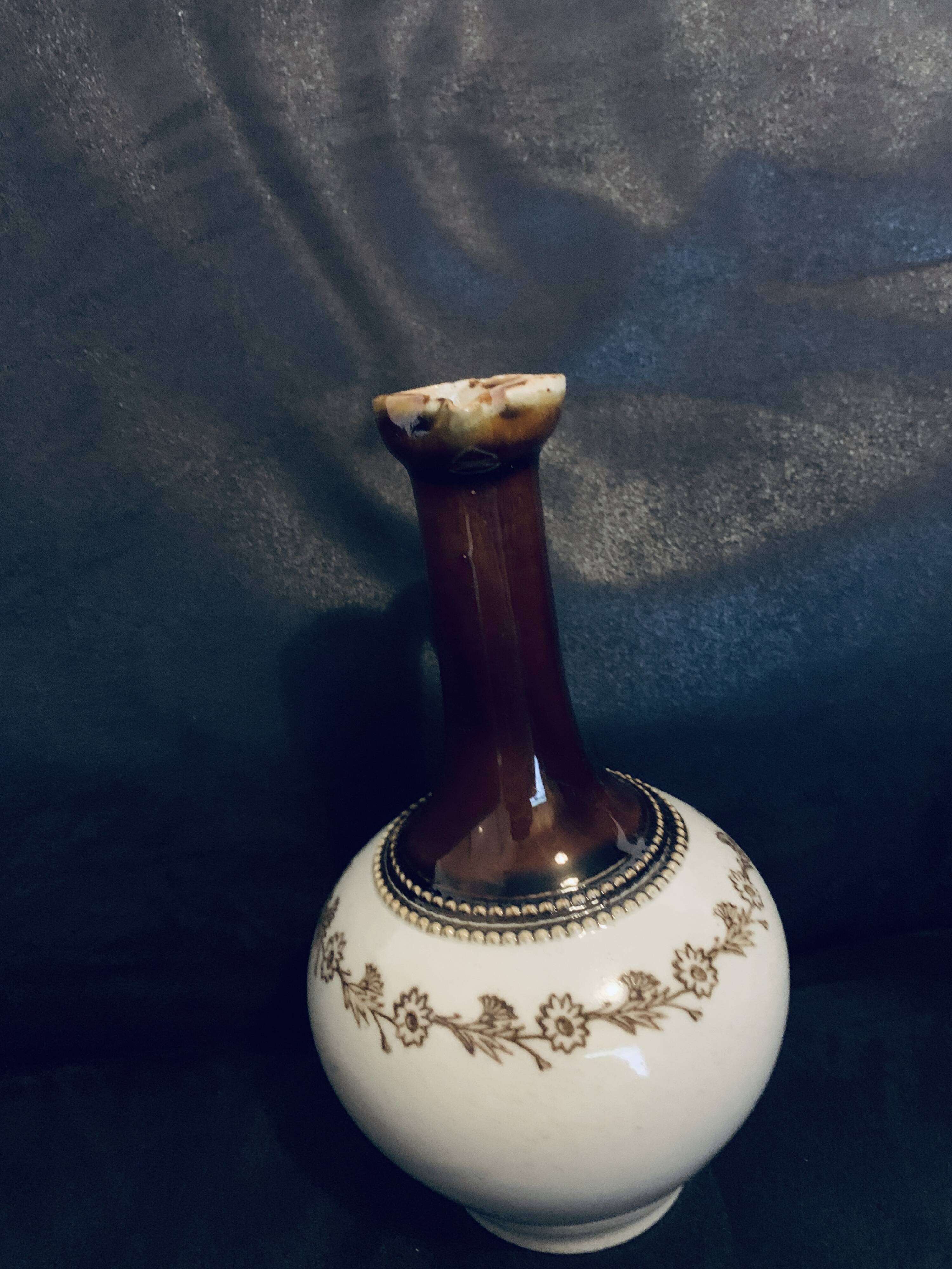 Saint Uze sandstone pitcher 1900s 19.5cm Old vintage steel earth