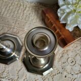 Pair of silver-plated candlesticks