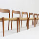 Chaises de salle à manger vintage Modèle 75 par Niels Otto Møller en papercord, ensemble de 6