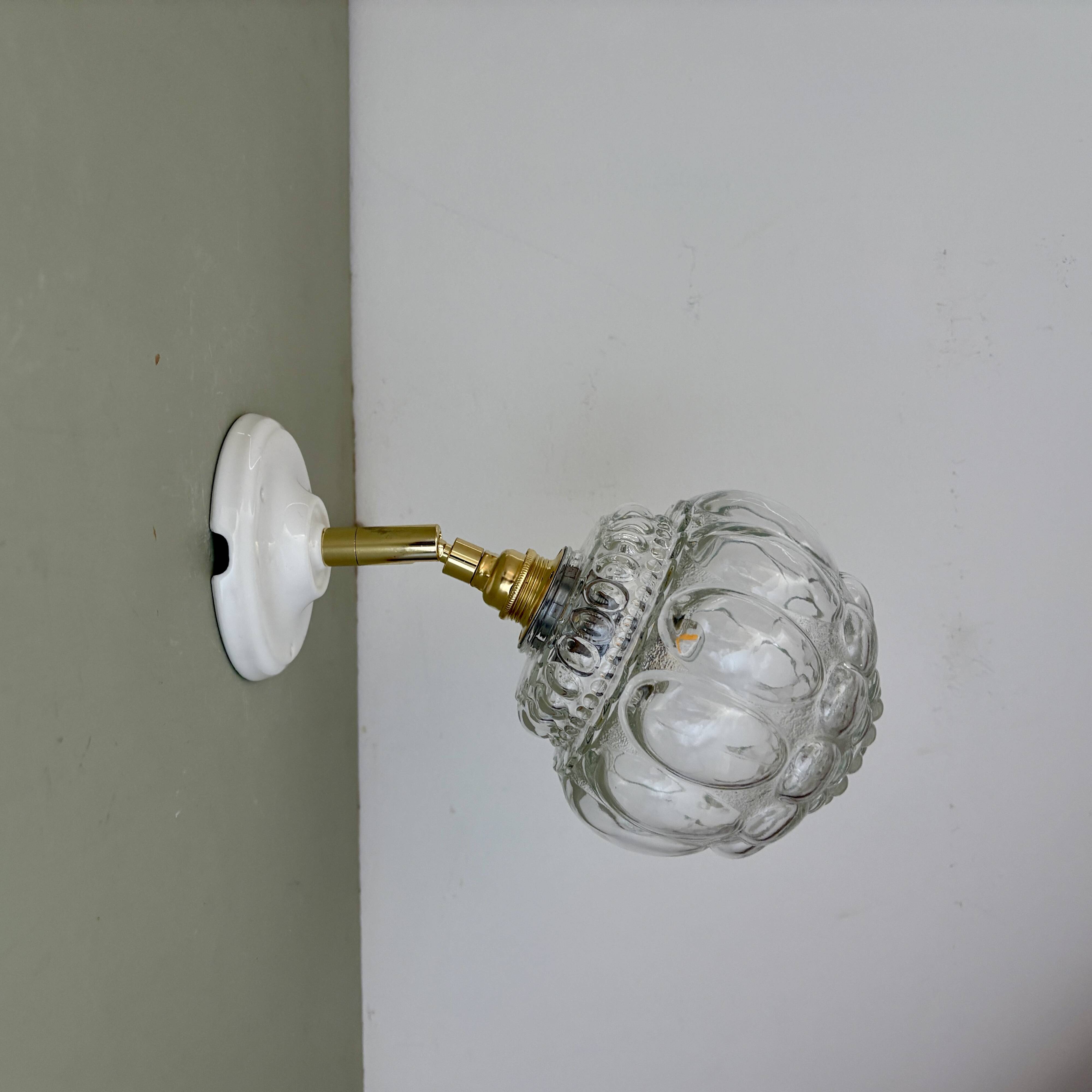 Vintage glass globe wall light