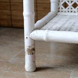 White rattan side table from the 1950s