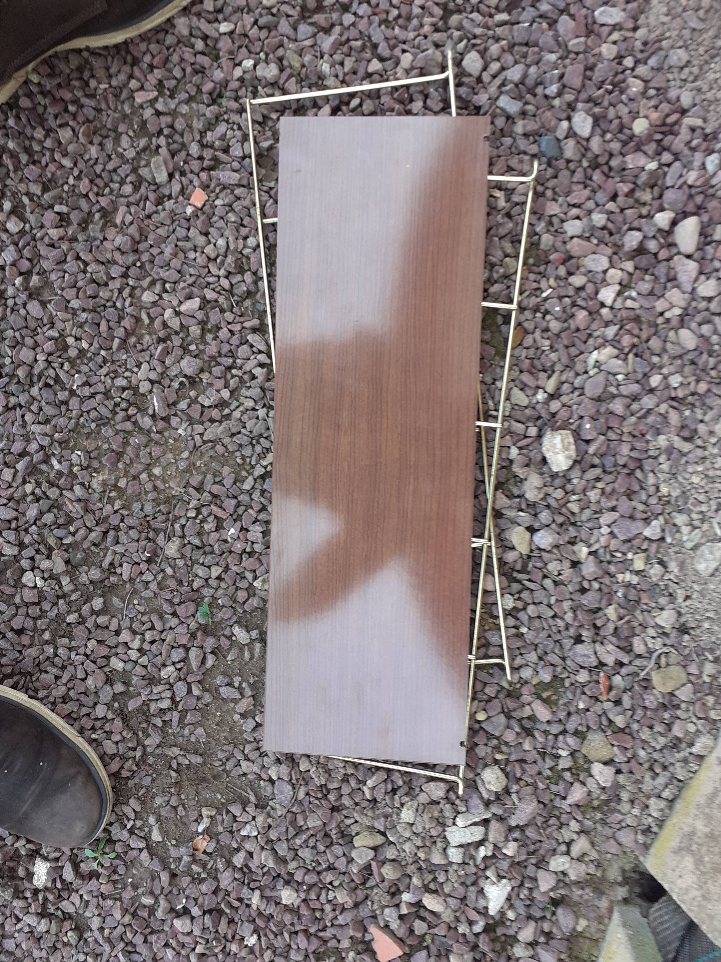 Wall floor wood and vintage gold metal xxeme