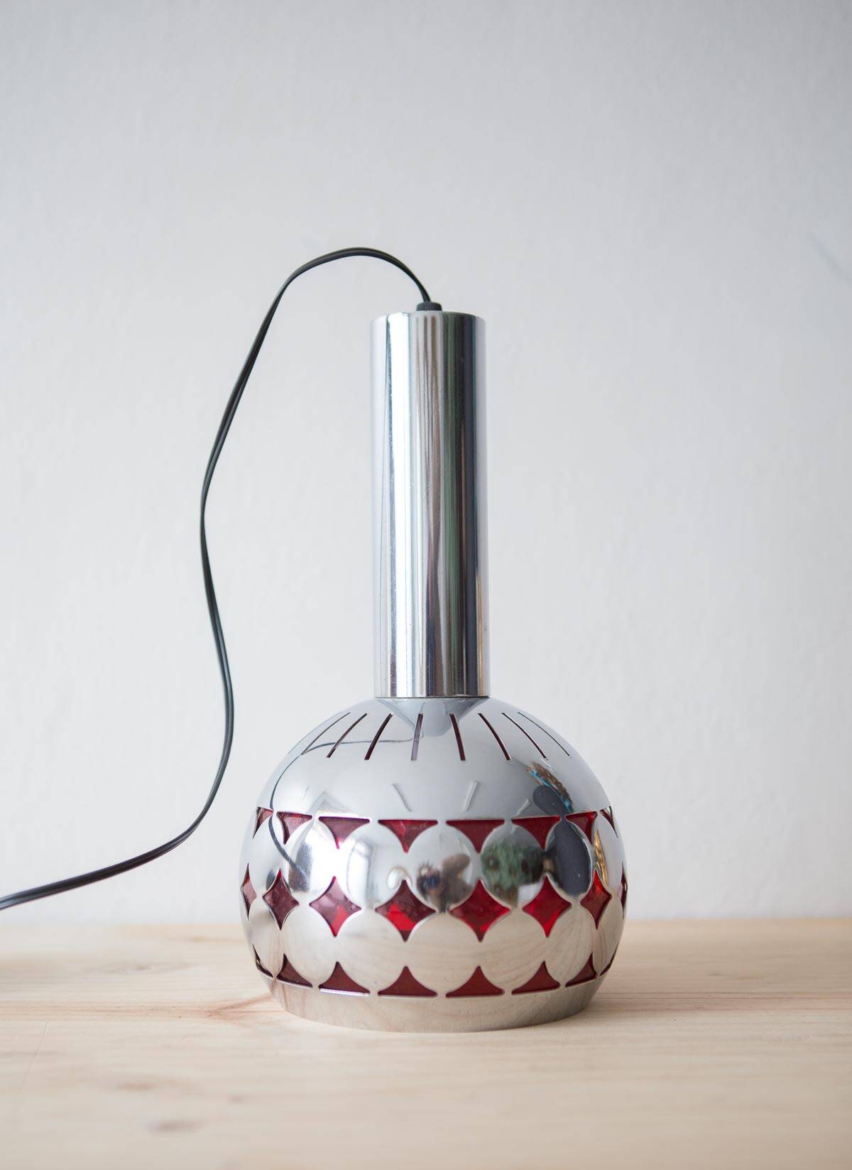 Small chrome steel pendant from the 60s/70s (16 cm)
