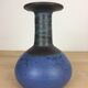 Vase scandinave à col plat céramique bleue