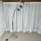 Arc floor lamp with wooden base and 5 lights Agemob MCM style