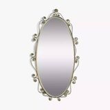 Oval brass mirror
