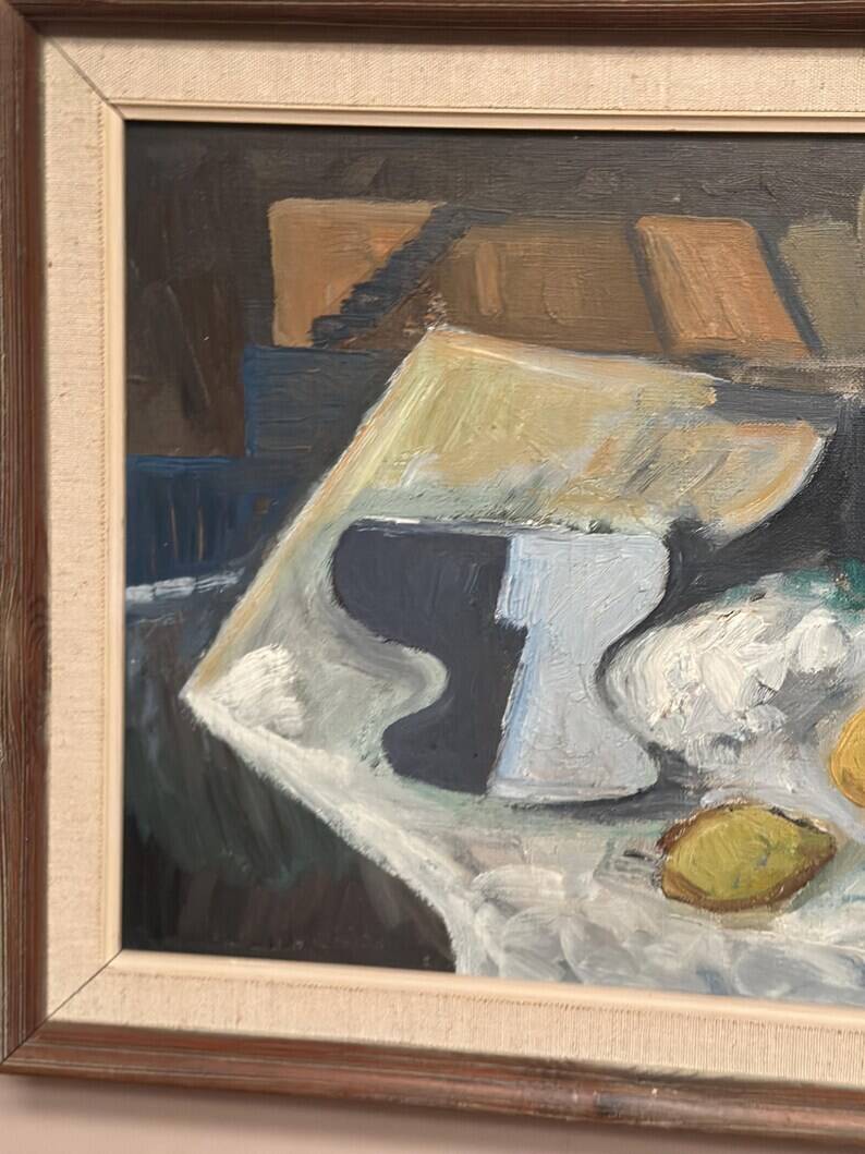 Original Swedish Oil on Canvas – “Still Life” by Inge Camill – Signed – Vintage & Framed – 57 × 34 cm (22.4" × 13.4")