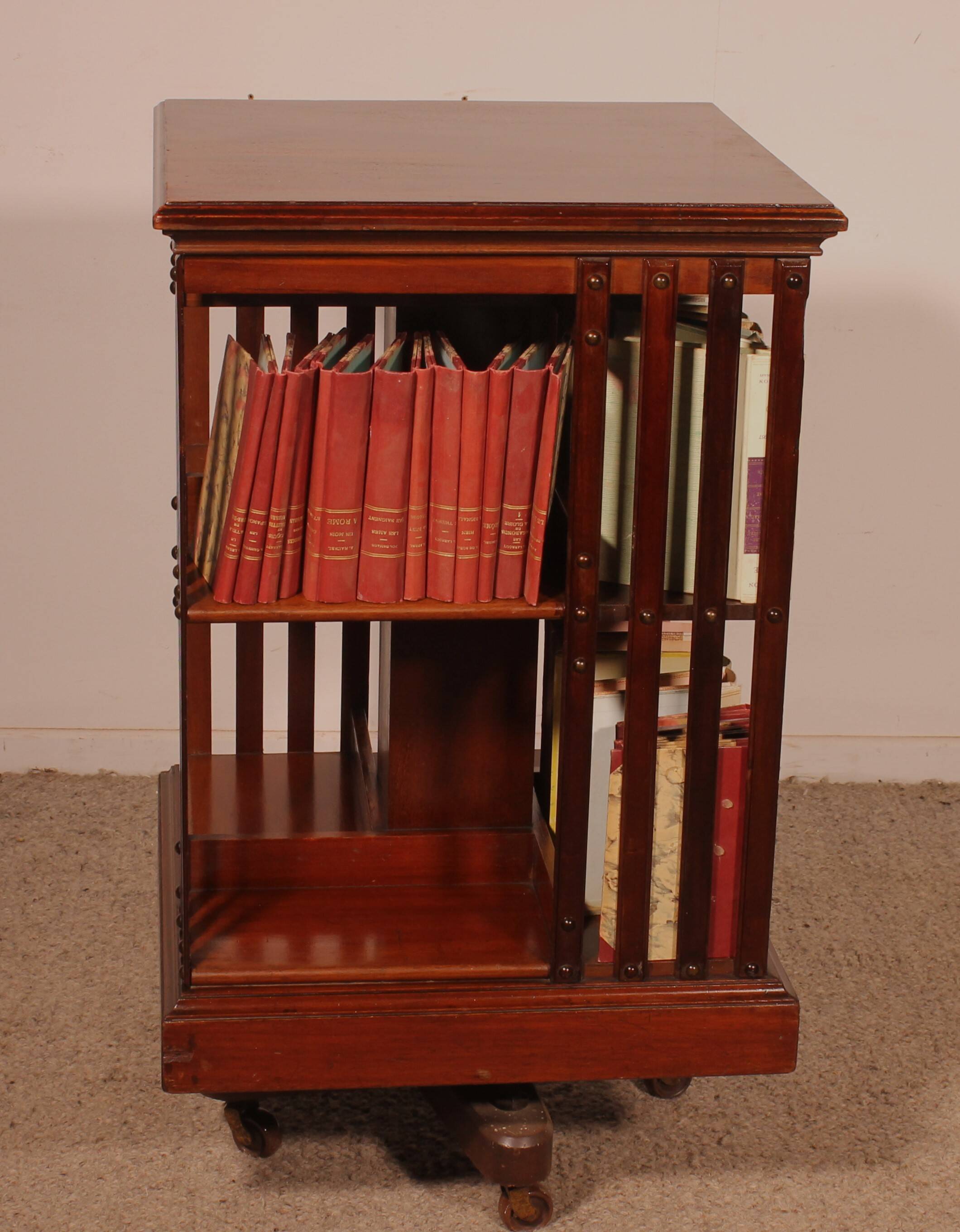 Revolving Bookcase with Iron Base - 19th Century