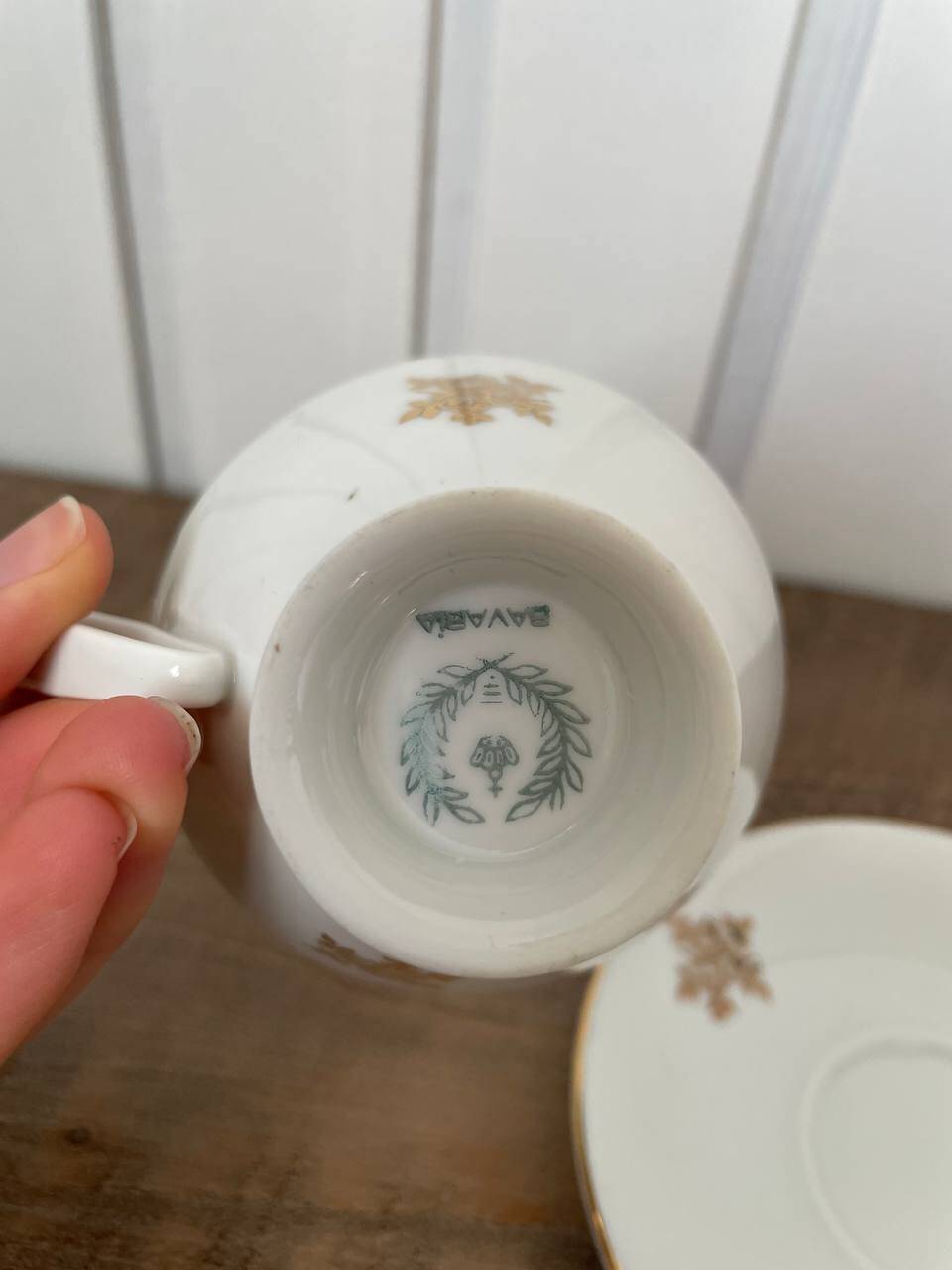 Bavarian porcelain coffee cup and saucer