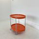Space Age Chrome Serving Trolley with Orange Plastic Trays, 1970s