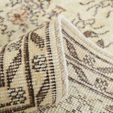 5x9 faded beige wool handknotted oushak rug, 276x166cm