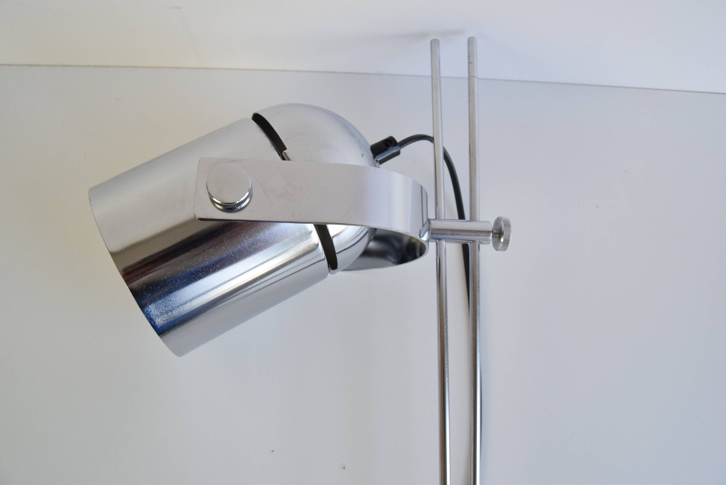 Stanislav Indra Chrome Plated Table Lamp, Czechoslovakia 1970's.