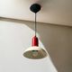 1980s Vintage Hanging Lamp by Imago Italy - Red and White Ceramic- New Old Stock.