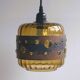 Mid-century brutalist ceiling lamp in green colored glass and copper. Design by Nanny Still - 1960s.