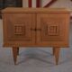 Brutalist bedside table in oak and oak veneer, 1950s