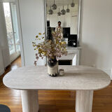 Olya Oblong Dining Table - Natural Travertine