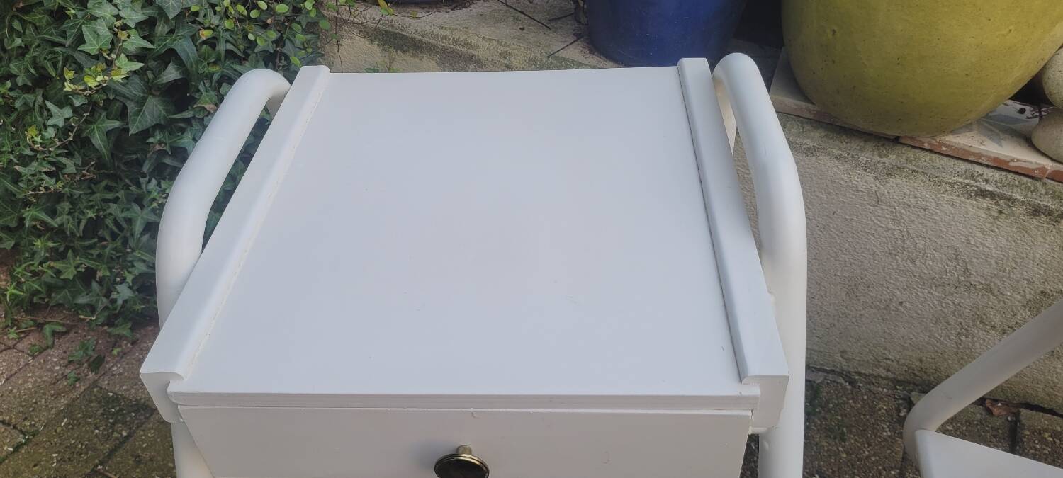 50s boarding school bedside table