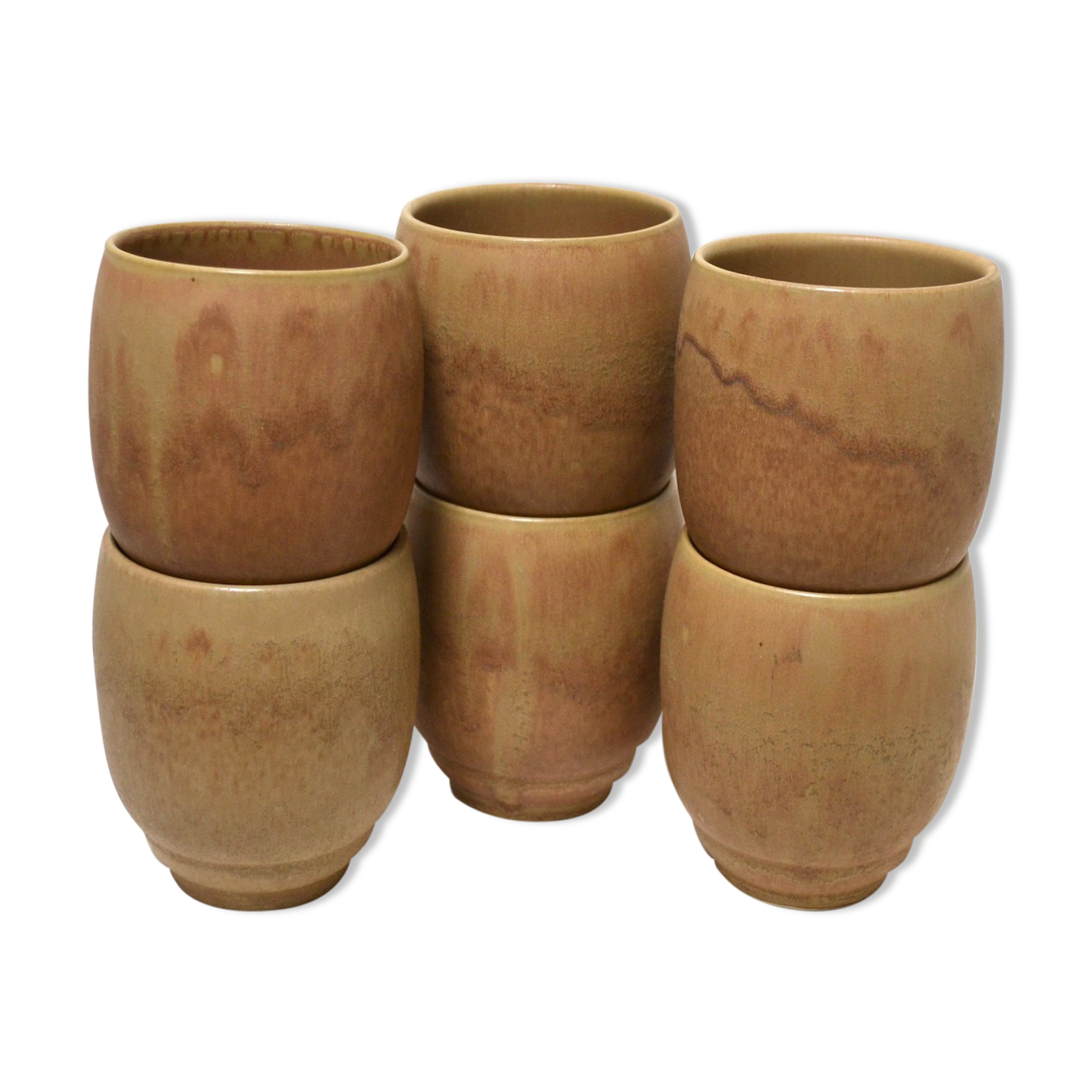 6 verres en grès Rhoda vintage - Rhodaceram
