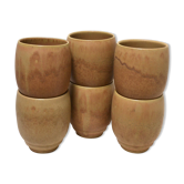 6 vintage Rhoda sandstone glasses - Rhodaceram