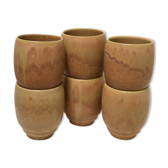 6 verres en grès Rhoda vintage - Rhodaceram