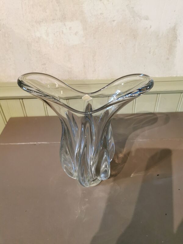 Vase vintage en cristal Vannes le Chatel