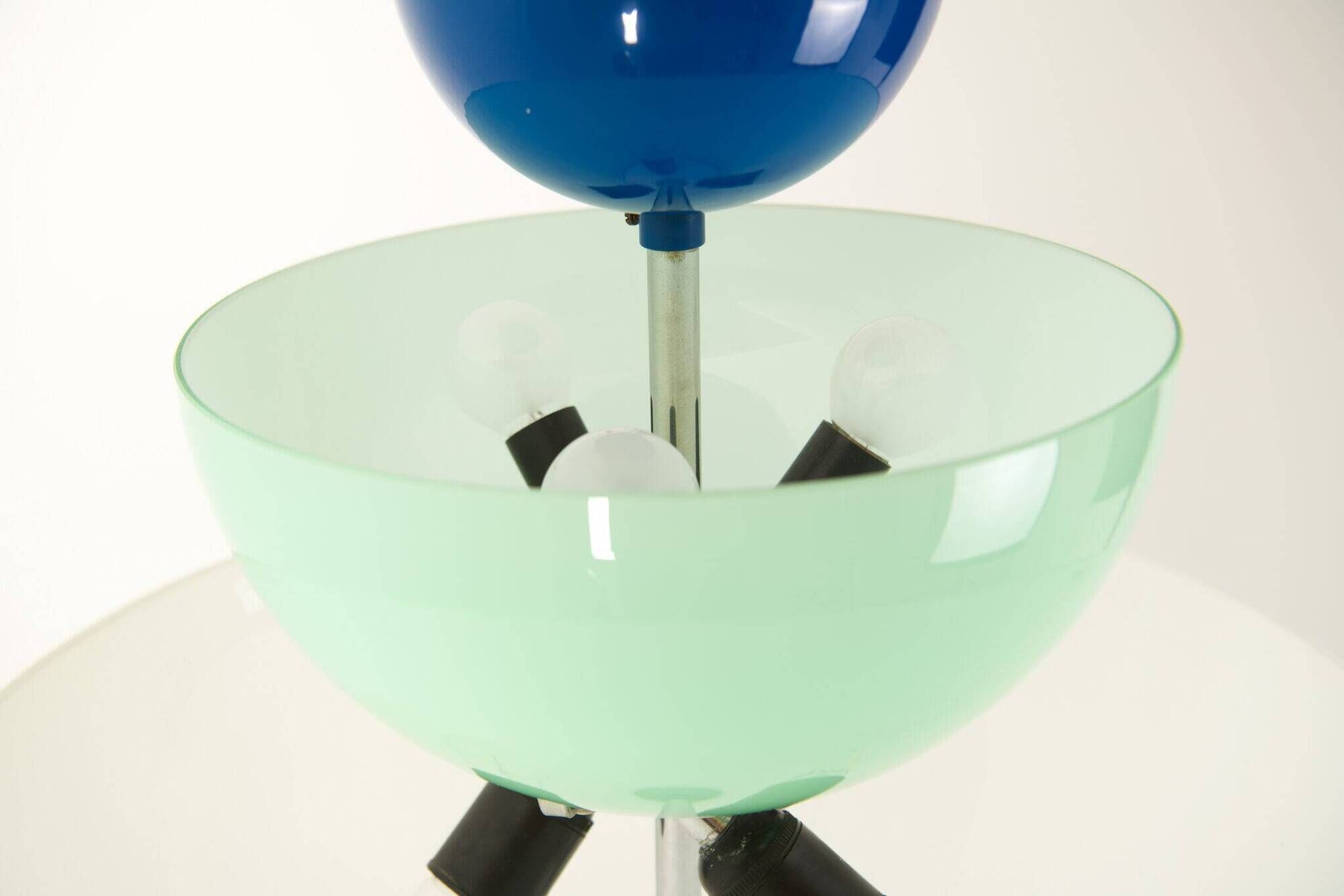 Rare 1980s Memphis style Murano glass chandelier / pendant lamp - Tre