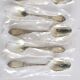 DEETJEN set of 6 silver-plated metal teaspoons or dessert spoons with crossed ribbons, new, 14.5 cm